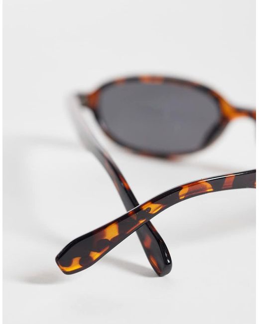 Weekday Brown Oval Sunglasses With Black Lense