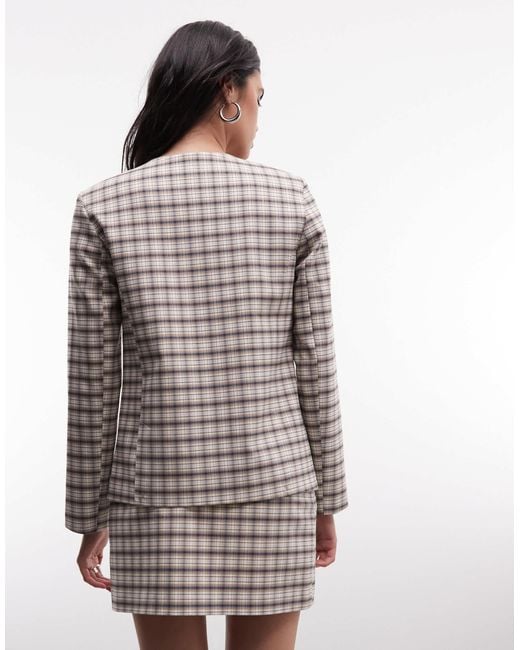 ASOS Gray Tailored Collarless Jacket