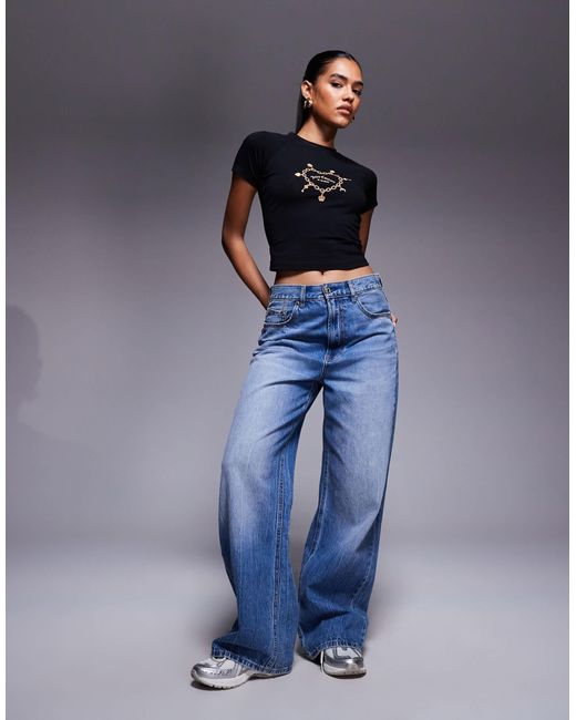 Juicy Couture Blue – knapp geschnittenes t-shirt