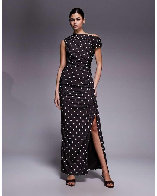 TFNC London Blue One Off Shoulder Maxi Dress