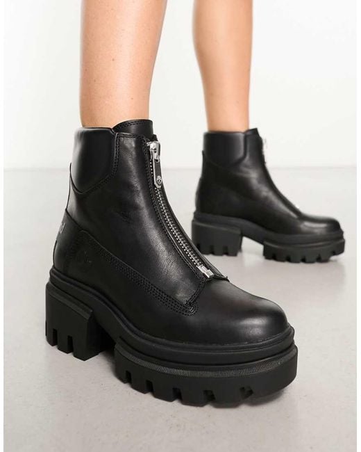 Timberland Black Everleigh Zip Boots