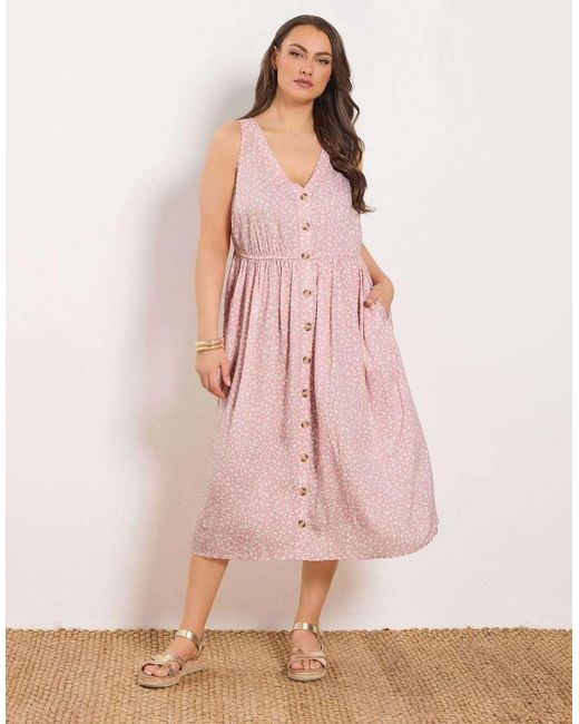 Yours Clothing Pink Ditsy Floral Sundress