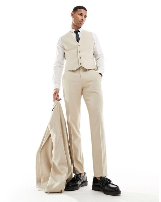 ASOS Wedding – schmal geschnittene anzughose in White für Herren