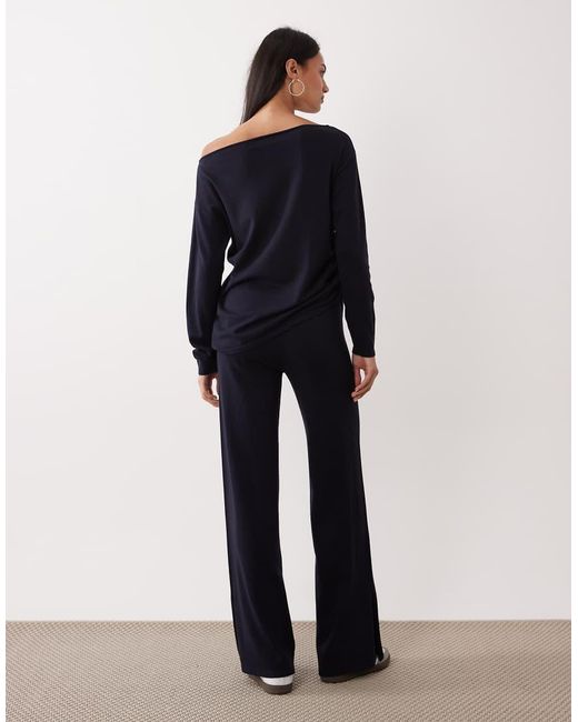 Mango Blue Centollo Knitted Straight Trouser Co-ord