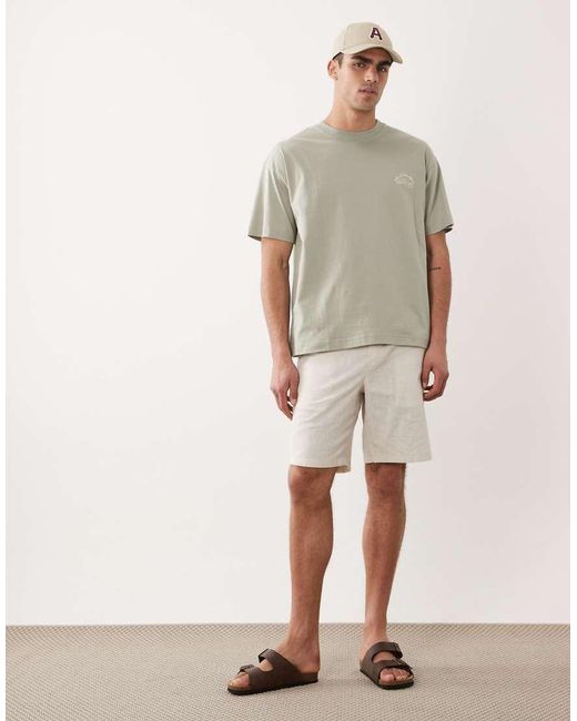 Jack & Jones Green Oversized T-shirt With Portofino Backprint for men