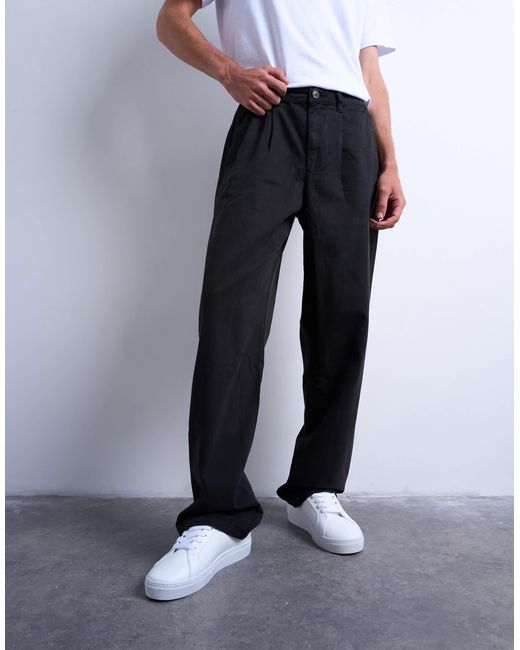 Topman – weite hose aus twill in White für Herren