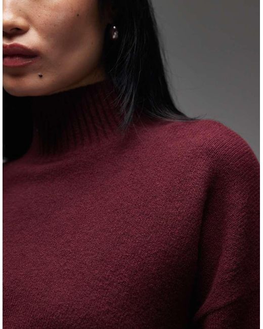 & Other Stories Brown High Neck Relaxed Knitted Sweater