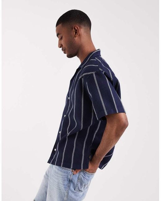 Wrangler Blue Short Sleeve Resort Shirt for men