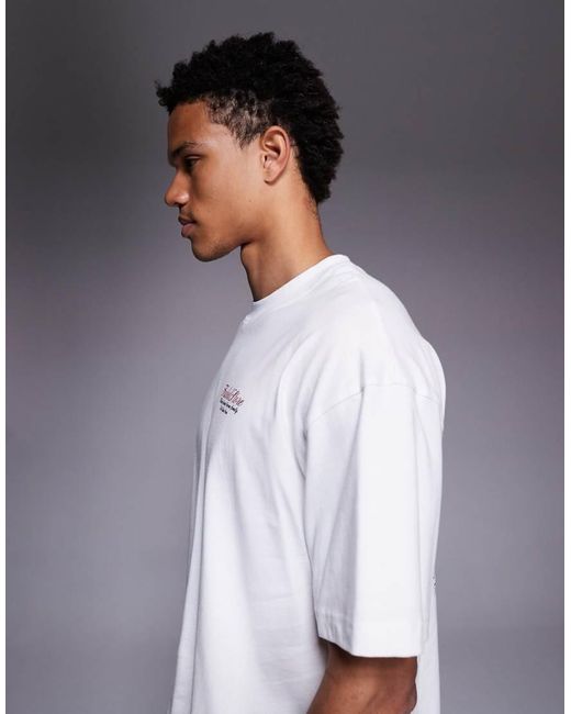 Faded Store White Pool Table Back Print Tee for men