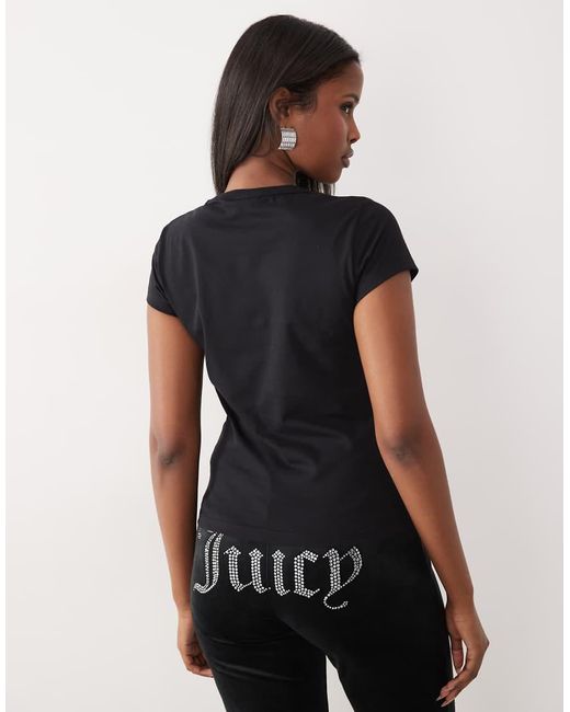 Juicy Couture Black Exclusive Pink Leopard Print Logo T-shirt
