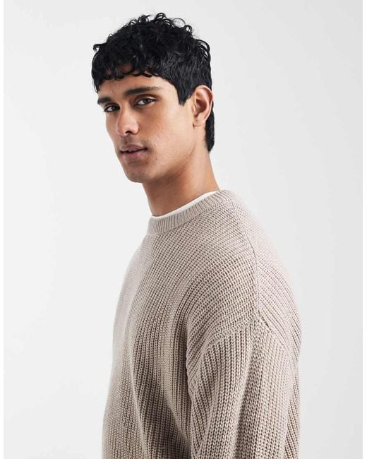 Jack & Jones Gray Oversize Jumper for men