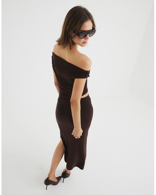 River Island Black Cowl Top And Skirt Set