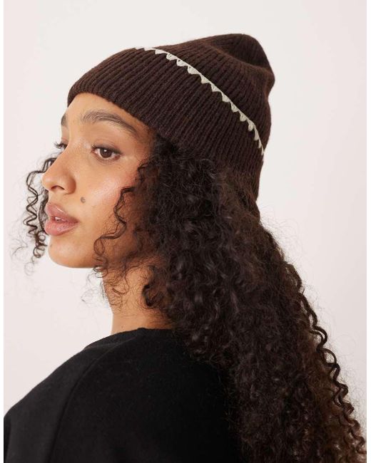 Accessorize Black Stitch Beanie
