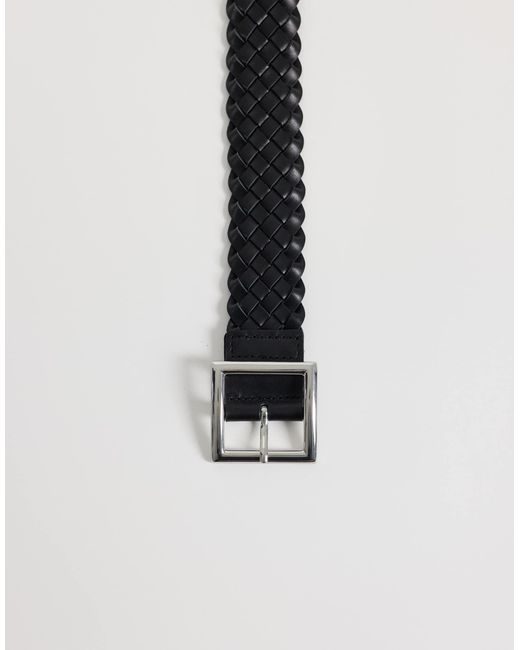 TOPSHOP Black – gewebter ledergürtel