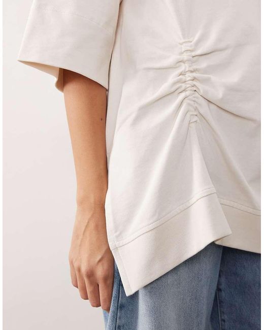 ARRANGE Blue Side Ruched Detail Oversized Tee