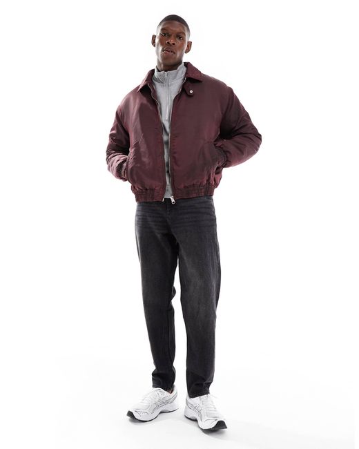 ASOS Purple Wadded Bomber Jacket for men