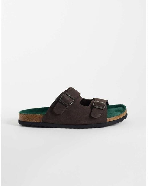 Only & Sons Black Faux Suede Mule Sandals for men