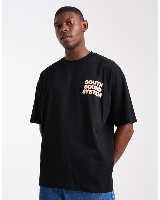 ASOS Black Oversized T-shirt With Cartoon Graphic for men