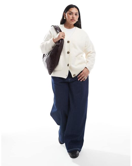 Cardigan Squadrato di Vero Moda in White