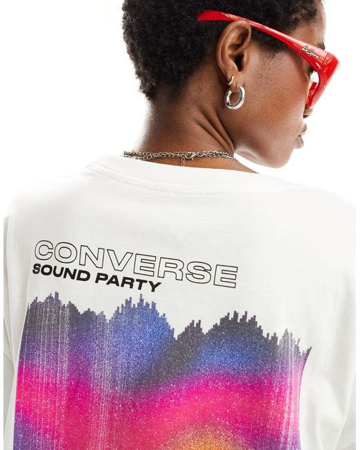 Converse Pink Colourful Sound Waves Tee