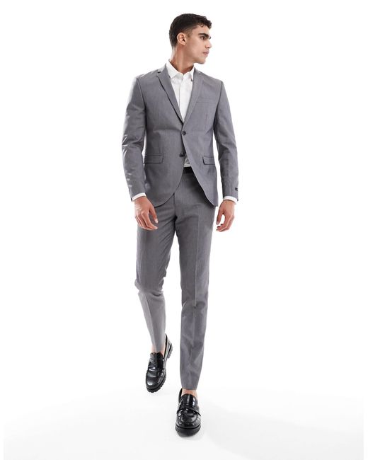 Jack & Jones Gray Super Slim Fit Suit Jacket for men