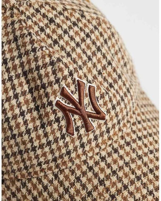 KTZ Natural Ny Yankees 9forty Houndstooth Checked Cap for men