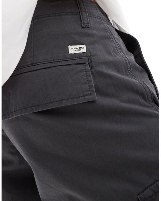 Pantalones cortos cargo gris oscuro Jack & Jones de hombre de color White