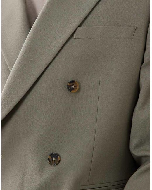 ASOS Green Double Breasted Regular Suit Jacket for men