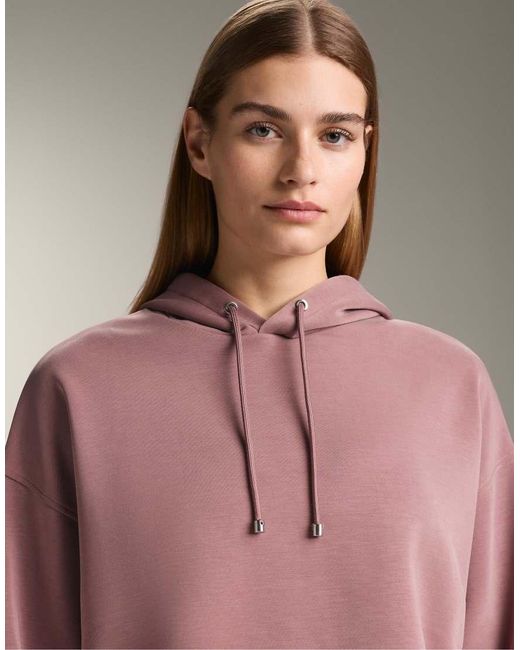 Oysho Green Hooded Boxy Sweatshirt With Brushed Modal