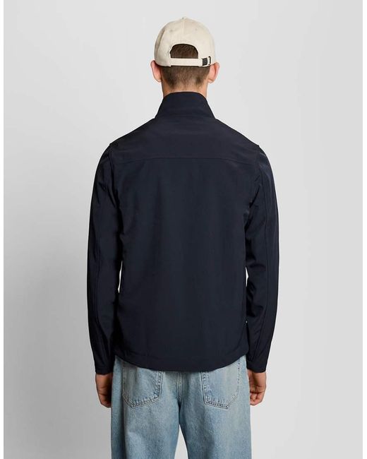 Lyle & Scott Blue Mid Jackets Mesh Back Softshell Funnel Neck Jacket for men