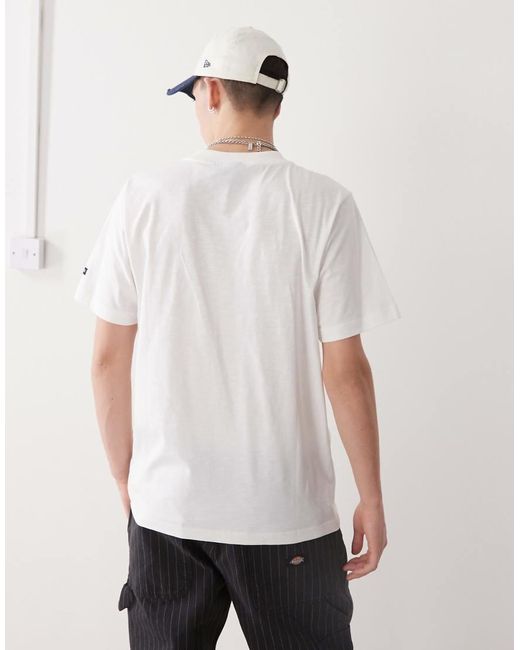 Kickers White Oversized T-shirt With Navy Graphic for men