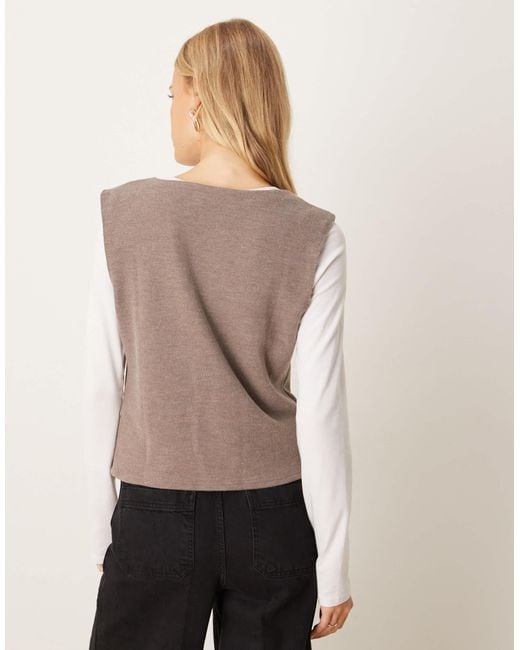 ASOS Natural Button Through Tank Top