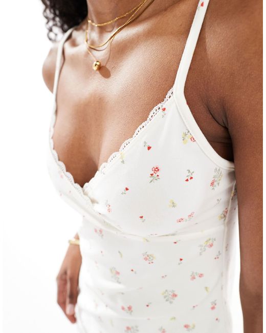 Cotton On White Cotton On Tank Floral Mini Dress