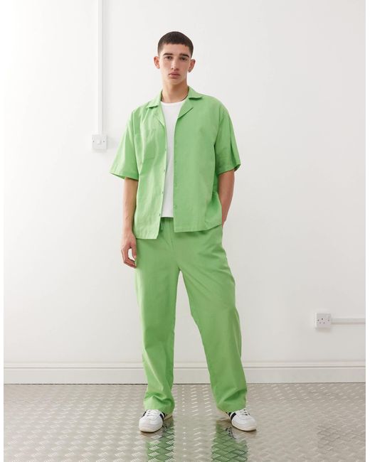 Collusion – strukturiertes hemd aus webstoff in Green für Herren