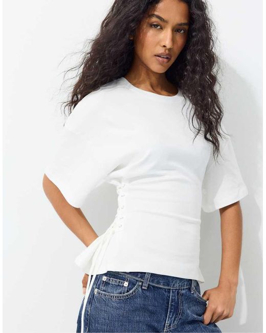 Stradivarius Blue T-shirt With Side Ties