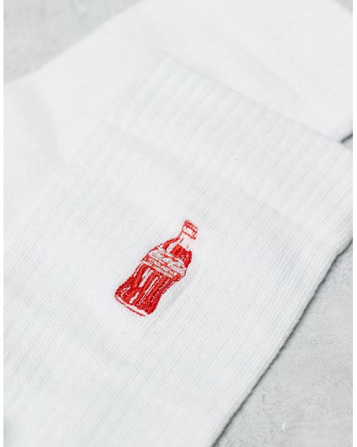Chaussettes avec broderie bouteille ASOS en coloris White