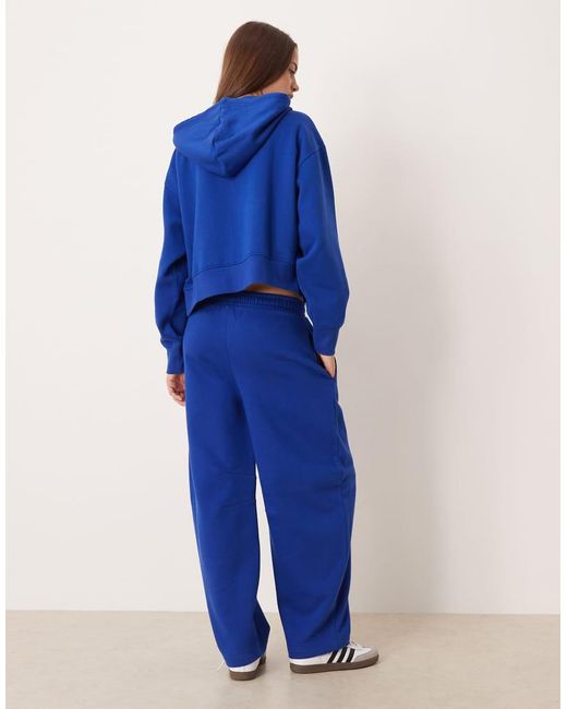 ASOS Blue Barrel Leg Brushback jogger