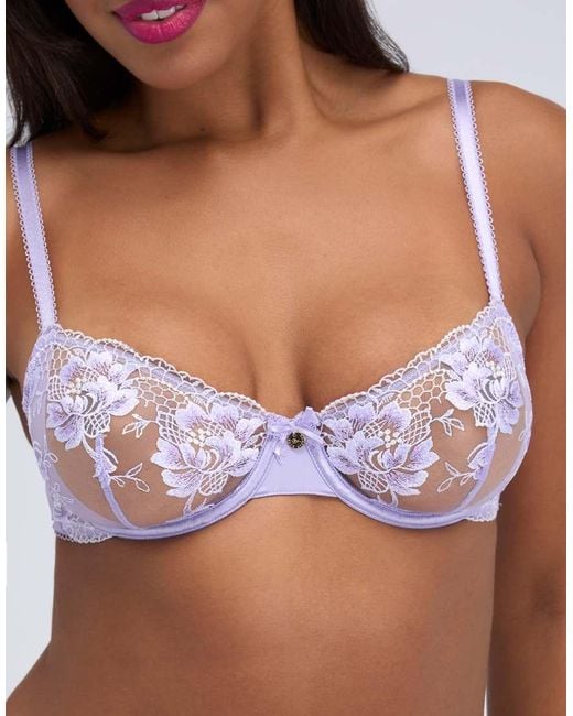 Boux Avenue Multicolor Posie Embroidered Balconette Bra Floral Unpadded Lingerie