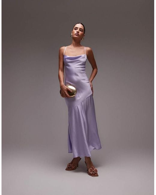 & Other Stories Purple Maxi Cami Slip Dress With Low Back