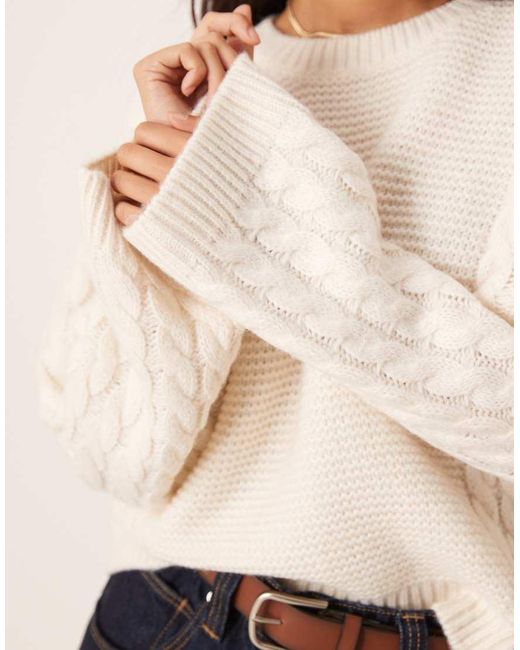 Vila Natural Chunky Cable Knitted Jumper