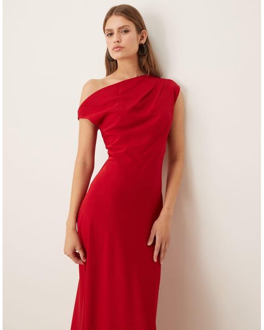 Mango Red Asymmetric Midaxi Dress