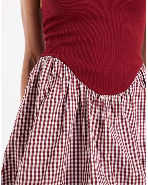 ASOS Red Bubble Hem Mini Dress