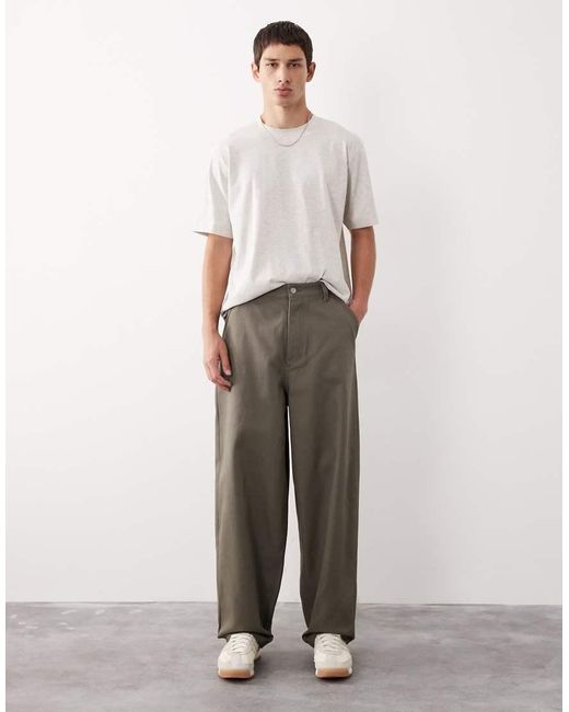ASOS COLLECTIVE Gray Tapered Barrel Trouser for men