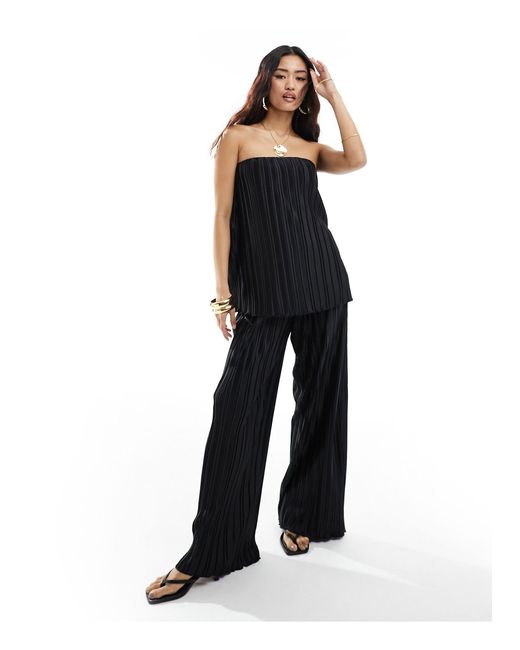 4th & Reckless Blue Pleated Wide Leg Pants