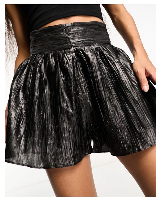 Collective The Label Black Metallic Shorts
