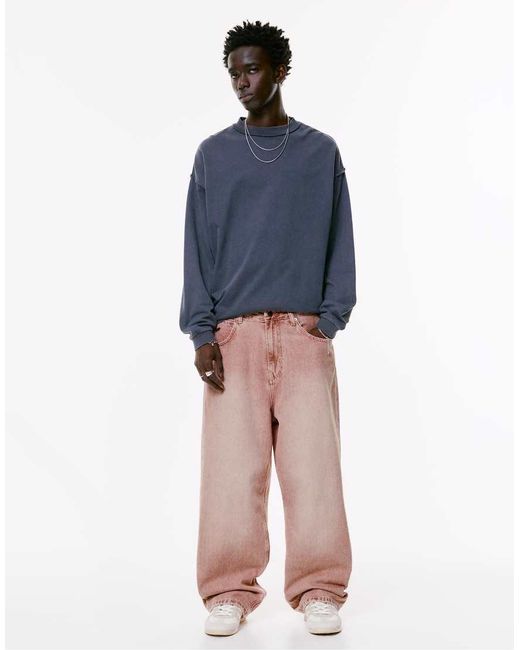 Pull&Bear Blue Relaxed Fit baggy Jeans for men