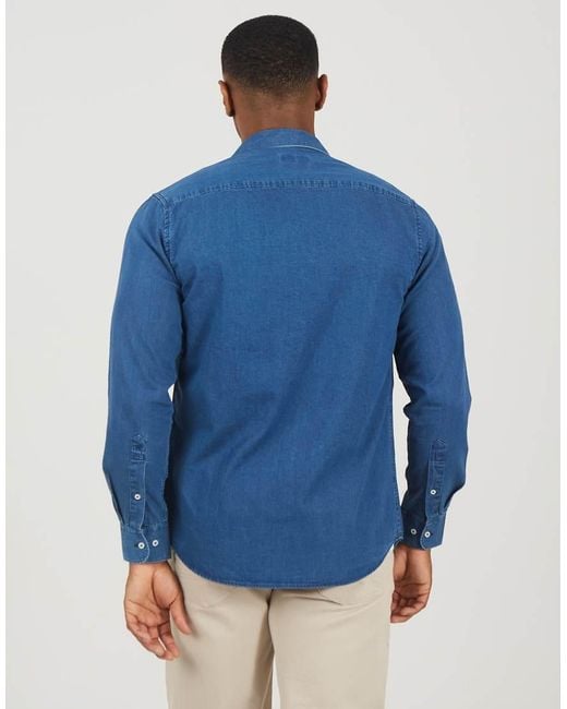 Brave Soul Blue Long Sleeve Denim Shirt for men