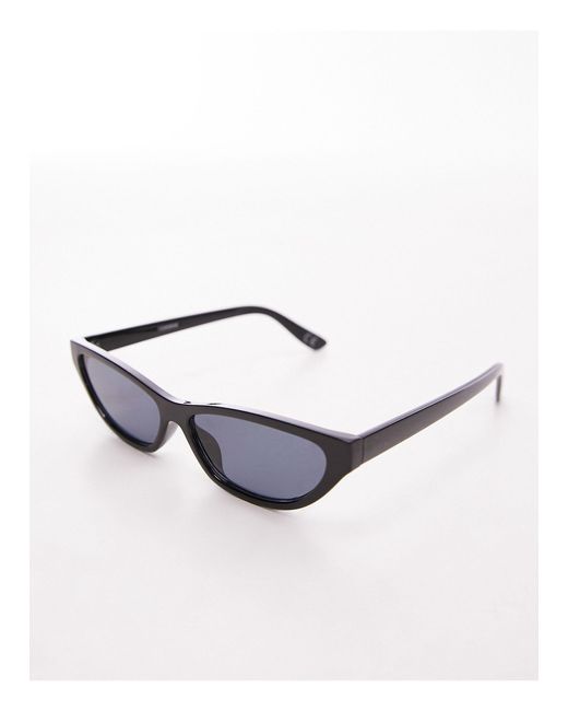 TOPSHOP Blue Fern Skinny Angled Cat Eye Sunglasses