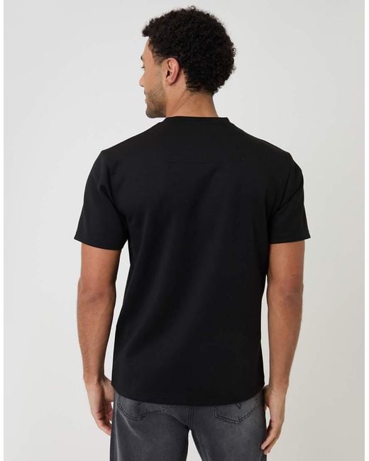 Threadbare Black Regular Fit Crew Neck T-Shirt for men