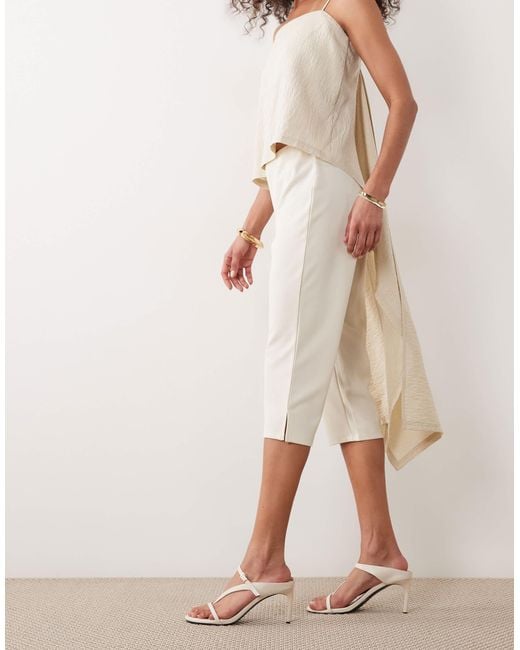 ASOS Natural Capri Trousers With Side Split